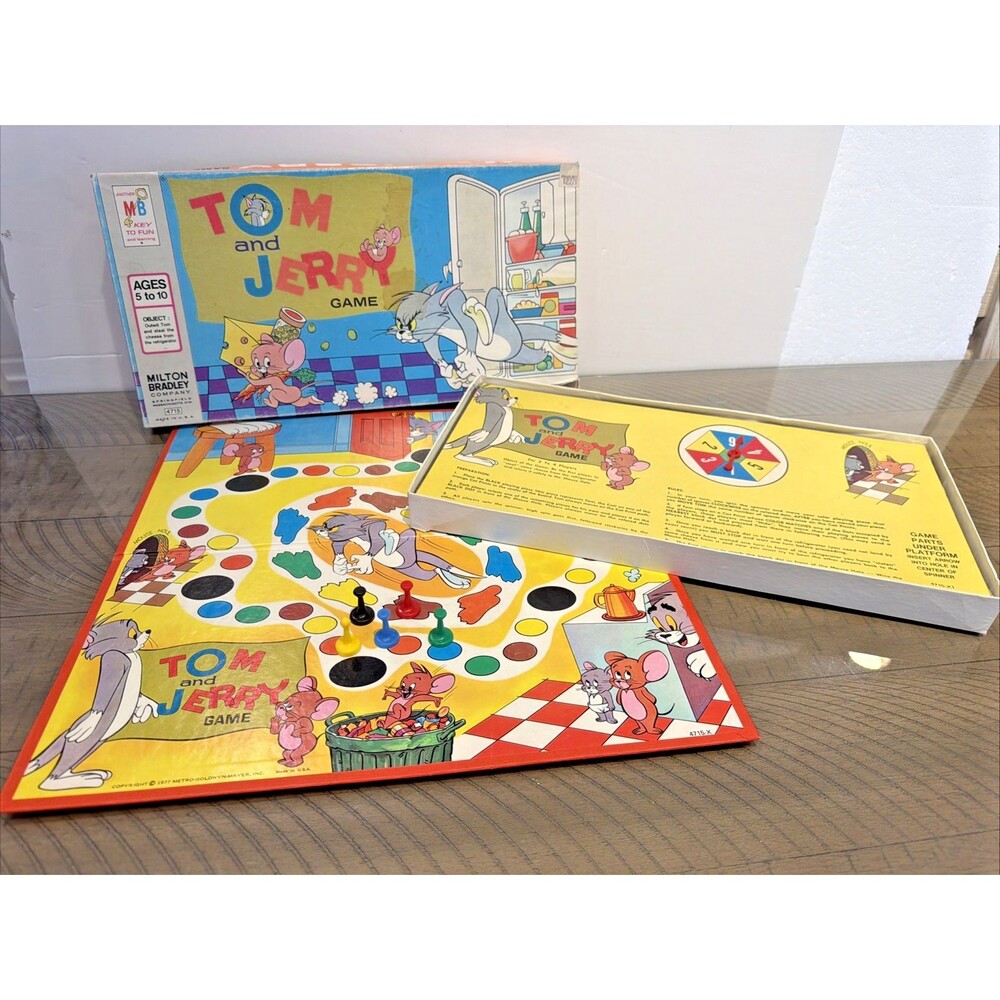 Vintage Tom and Jerry Board Game Milton Bradley 1968 Classic Cartoon Complete